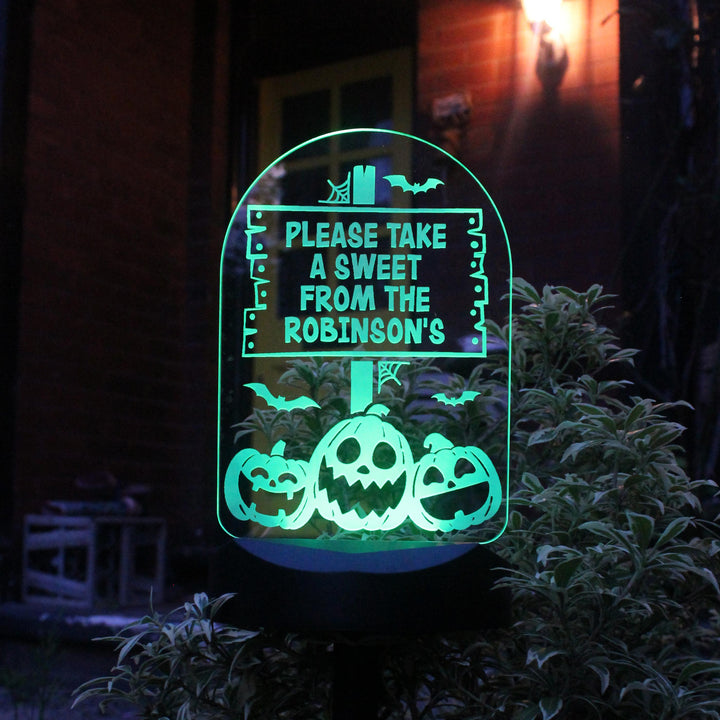 Personalised Pumpkin Patch Halloween Solar Light – alternative view