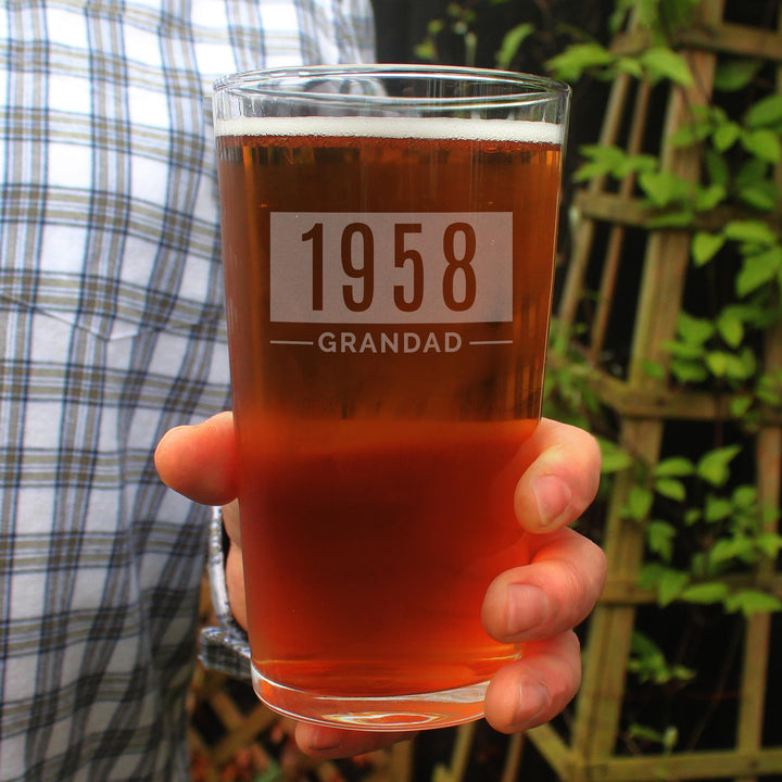 Personalised Name &amp; Date Pint Glass, The Personal Shop, personalised gifts