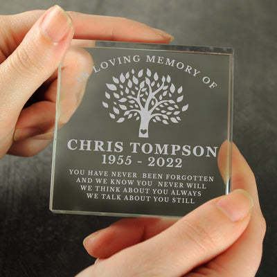 Personalised In Loving Memory Family Tree Crystal Token