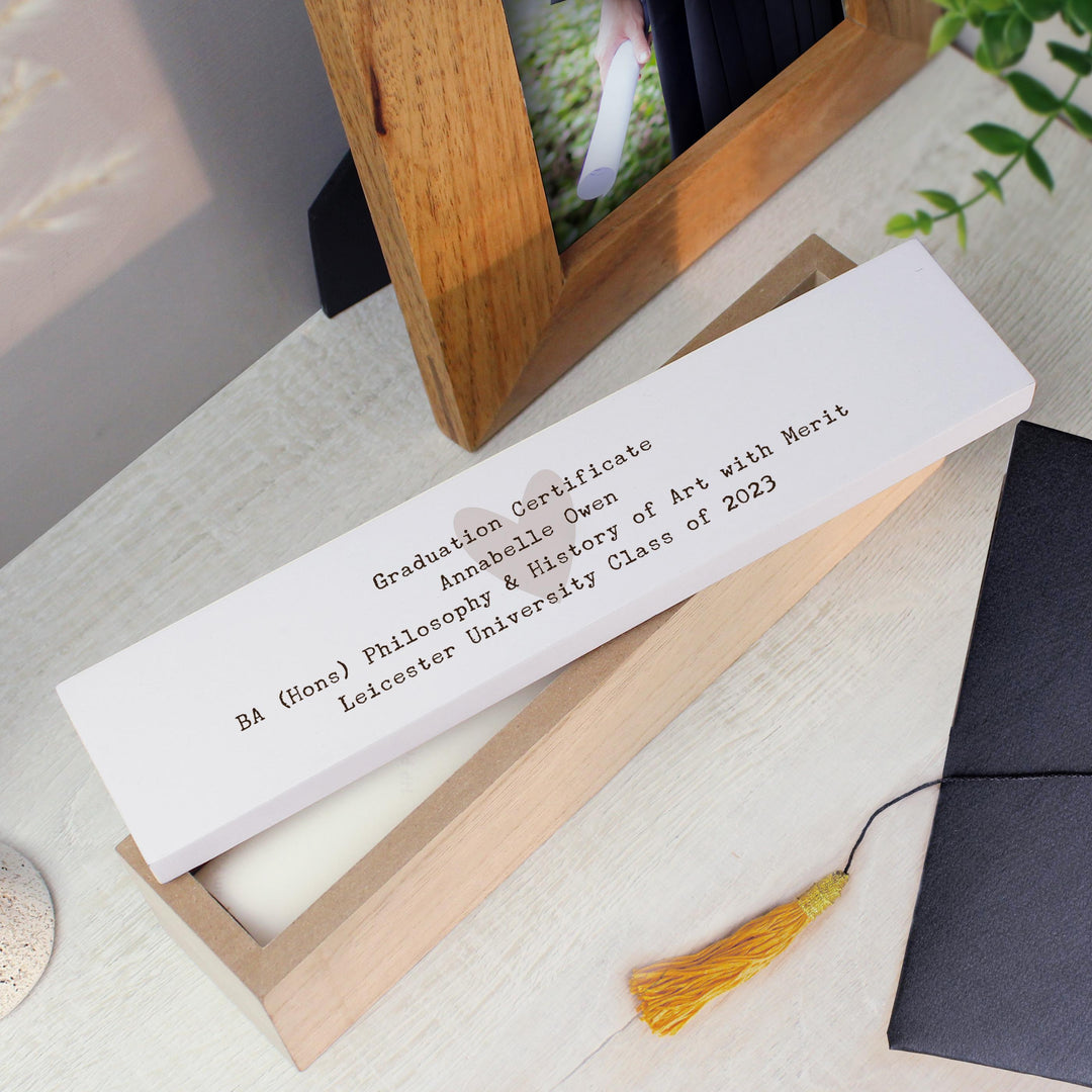 Personalised Free Text Wooden Certificate Holder – alternative view