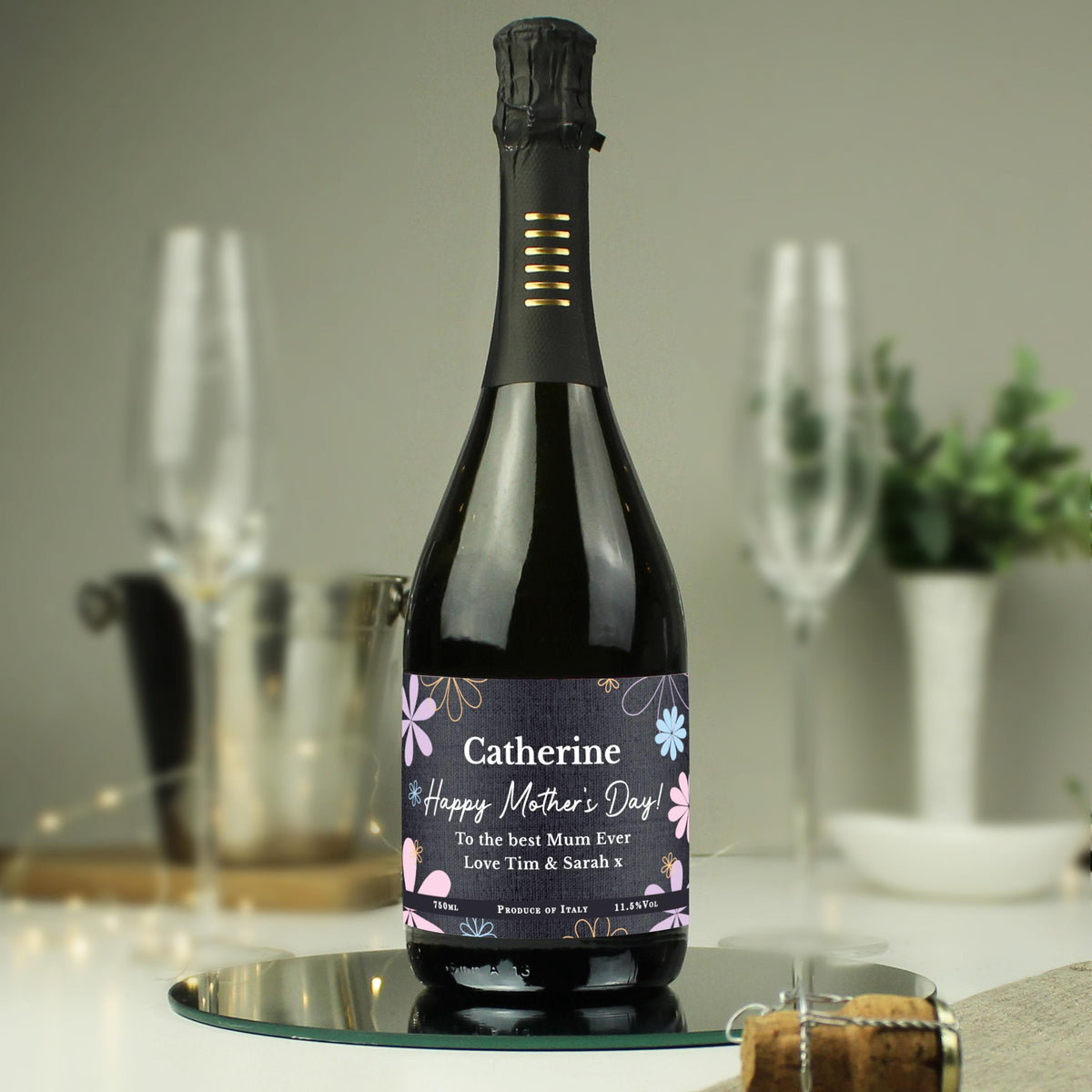 Personalised Daisy Prosecco, The Personal Shop, personalised gifts