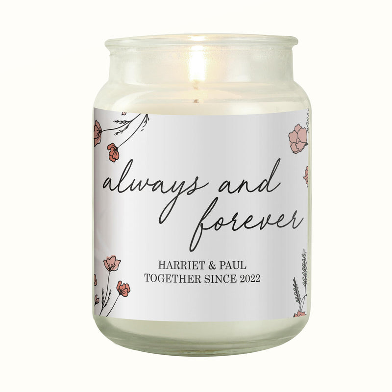 Personalised Always & Forever Large Scented Jar Candle