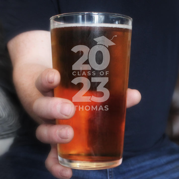Personalised Class of Graduation Pint Glass – alternative view