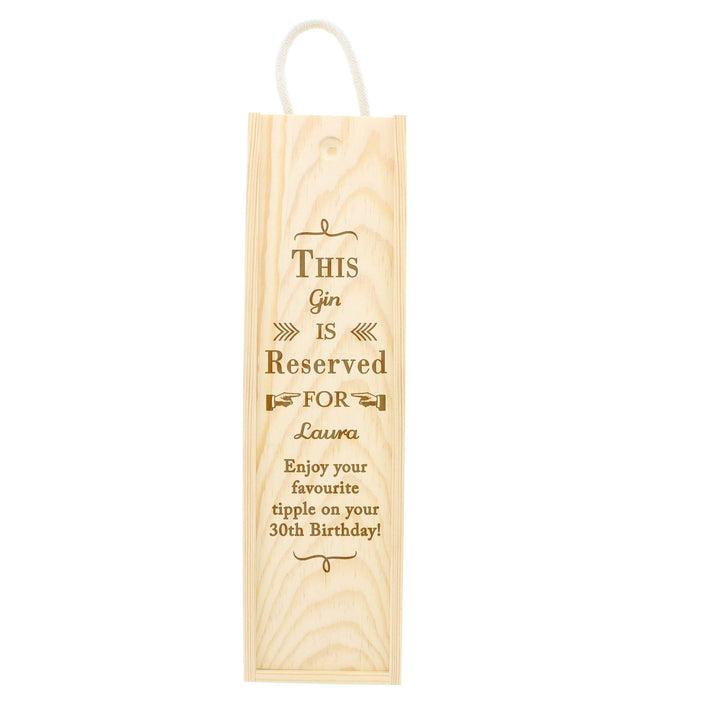 Personalised Reserved For Wooden Wine Bottle Box, The Personal Shop, personalised gifts