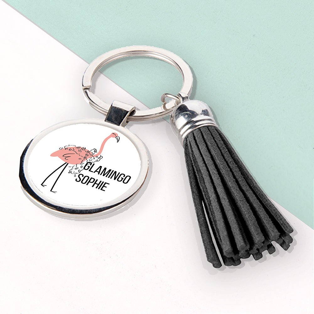 Personalised Glamingo Tassle Keyring