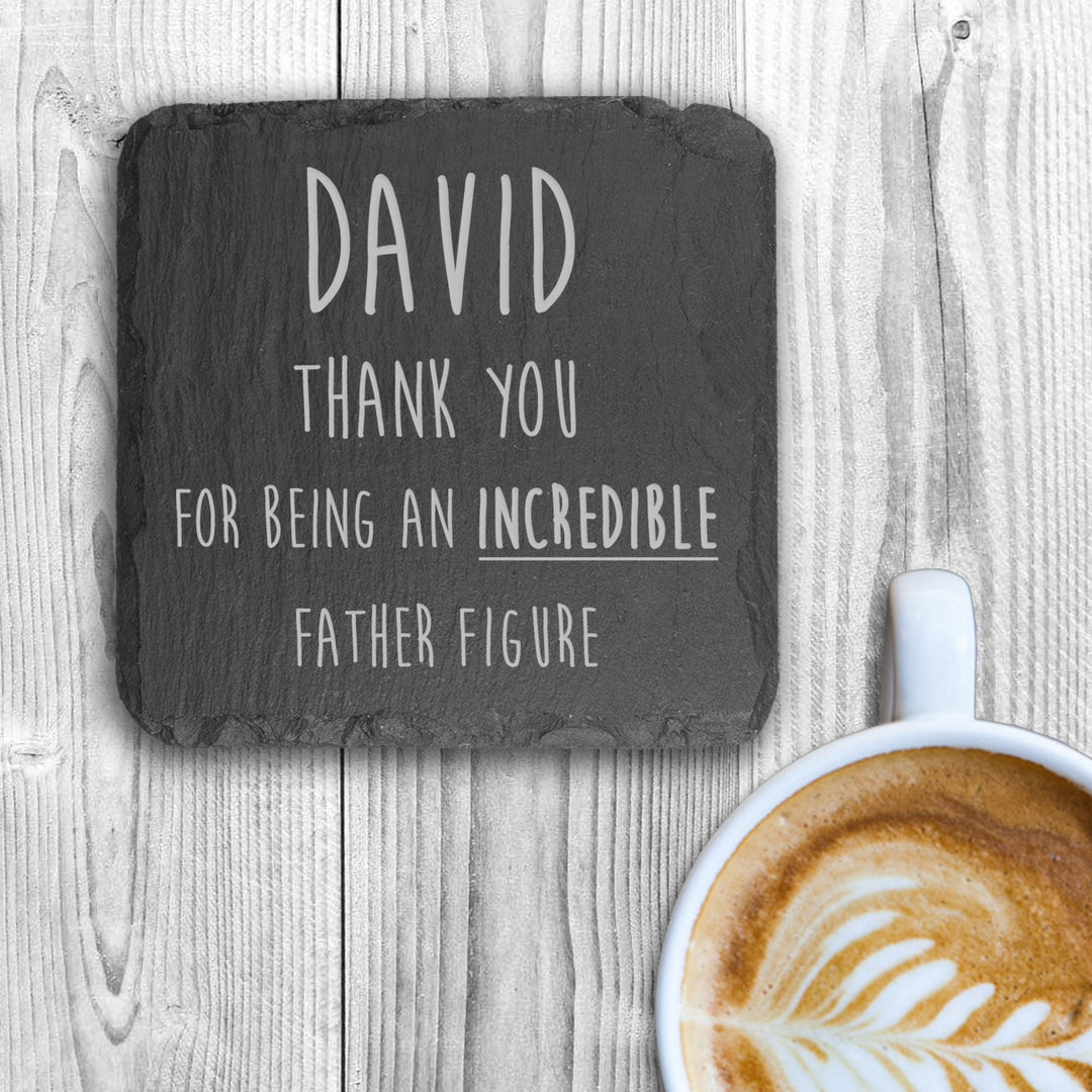 Personalised Incredible Father Figure Square Slate Keepsake