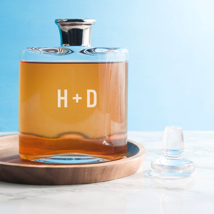 Personalised LSA Monogrammed Platinum Necked Whisky Decanter