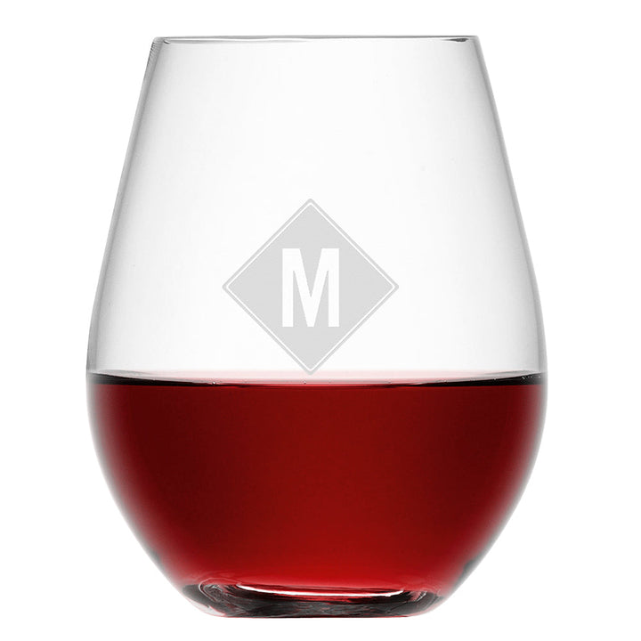 Personalised Monogrammed LSA Stemless Red Wine Glass - Set of 4