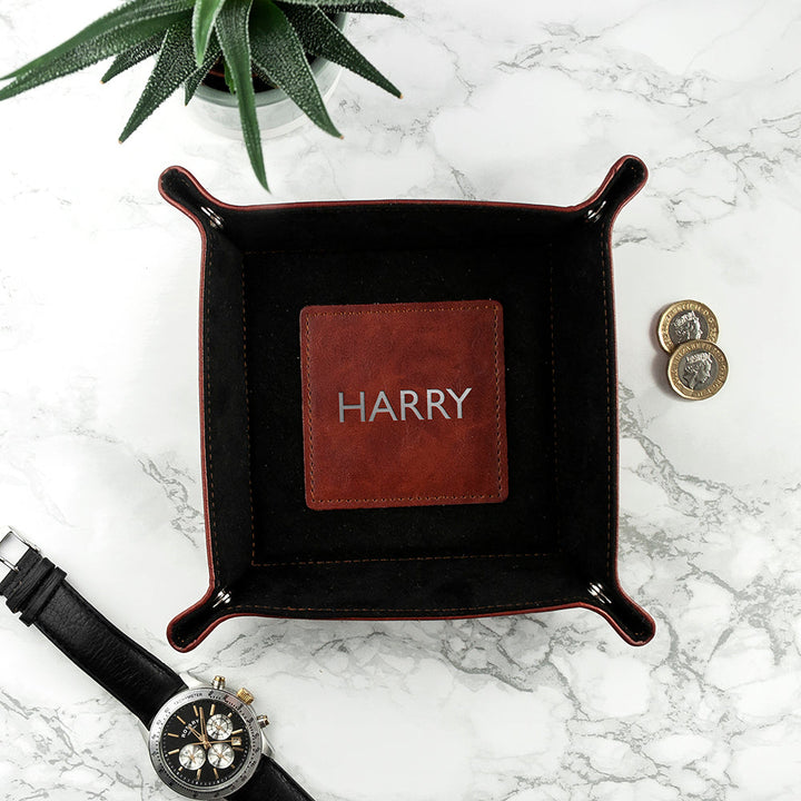 Personalised Luxury Brown Valet Tray