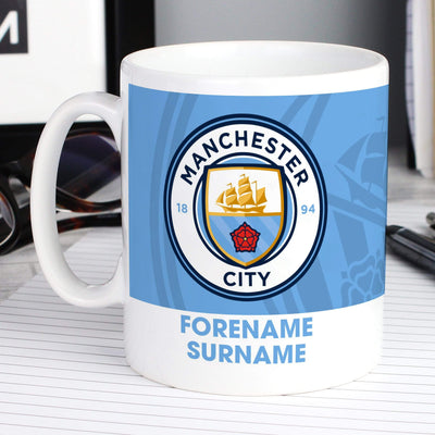 Personalised Memento Mugs Manchester City FC Bold Crest Mug
