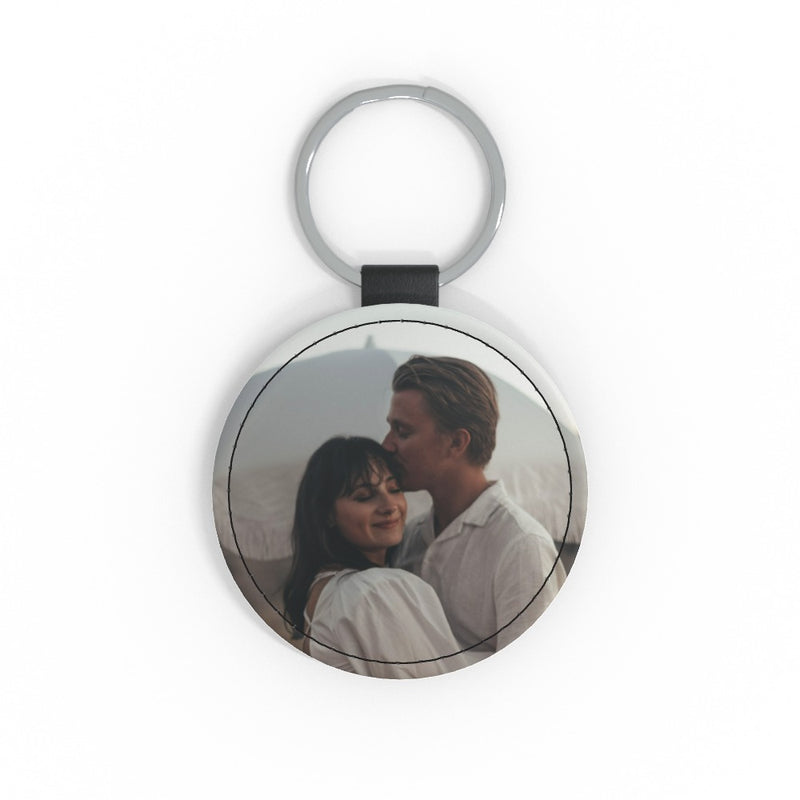 Personalised Photo Keyring Faux Leather