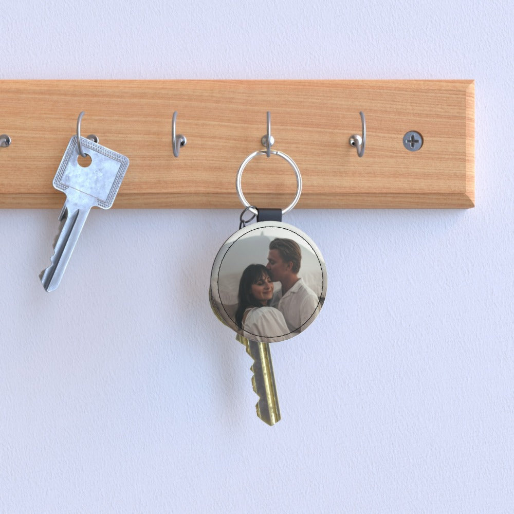 Personalised Photo Keyring Faux Leather, The Personal Shop, personalised gifts