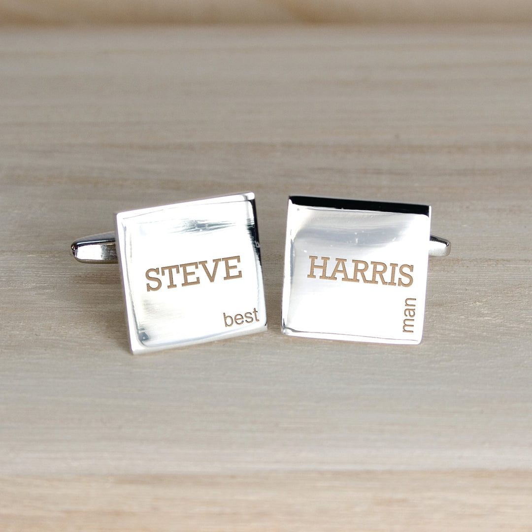 Personalised Modern Style Wedding Cufflinks