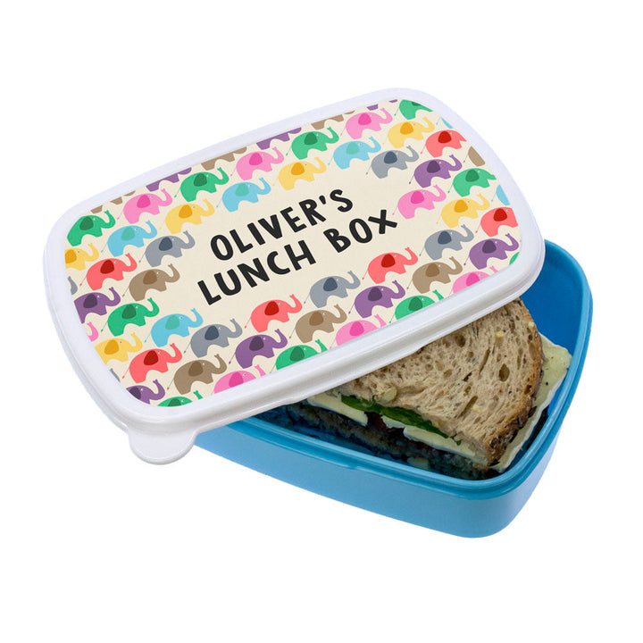 Personalised Patchwork Elephants Lunch Box