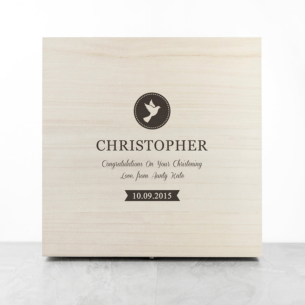 Personalised Christening Memory Box With Special Message