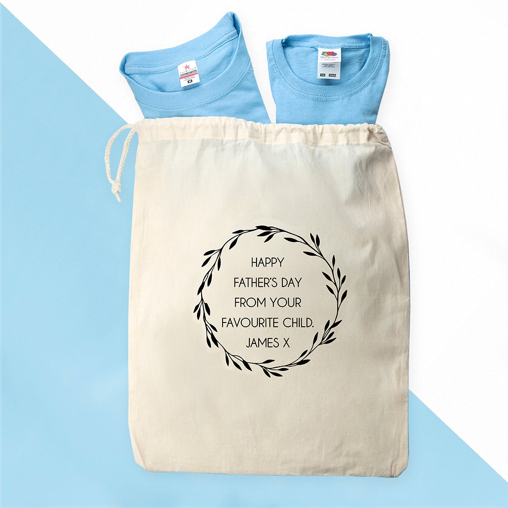 Personalised Daddy and Me Favourite People Blue T-Shirts
