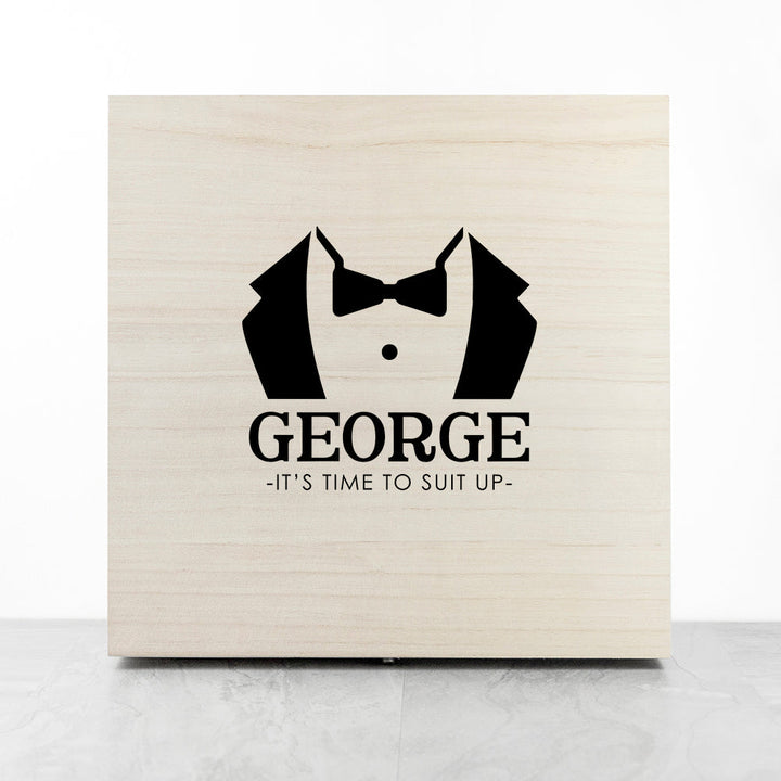 Personalised Suit Up Wedding Box