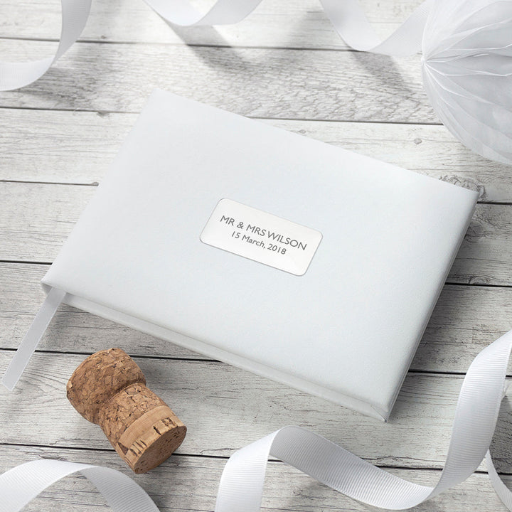 Personalised White Leather Wedding Guest Book, The Personal Shop, personalised gifts