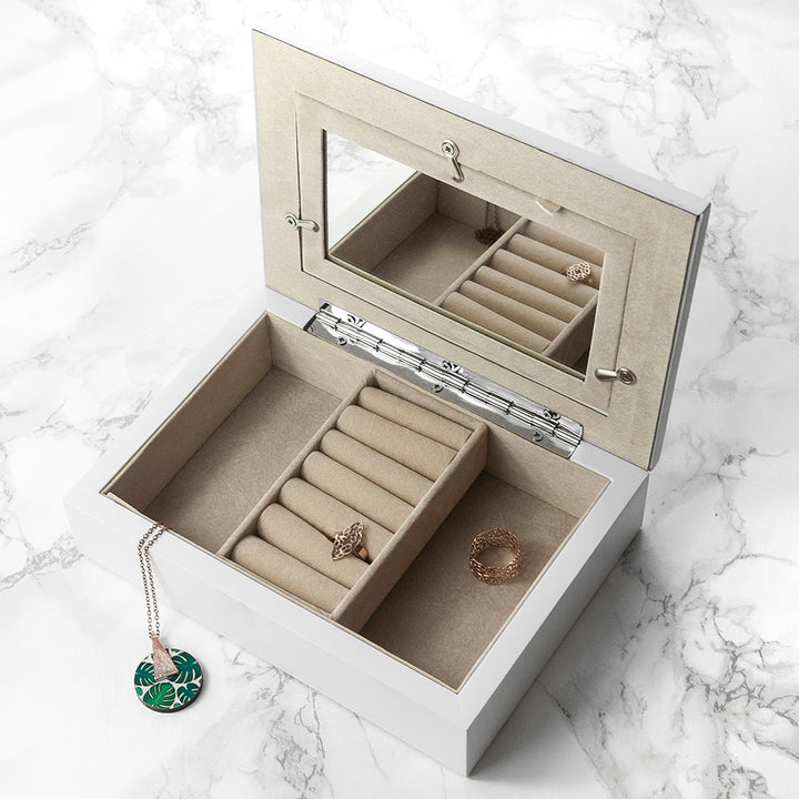 Personalised White And Rose Gold Photo Jewellery Box – alternative view