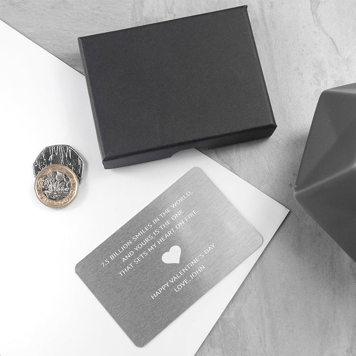 Personalised Love Note Metal Wallet Keepsake