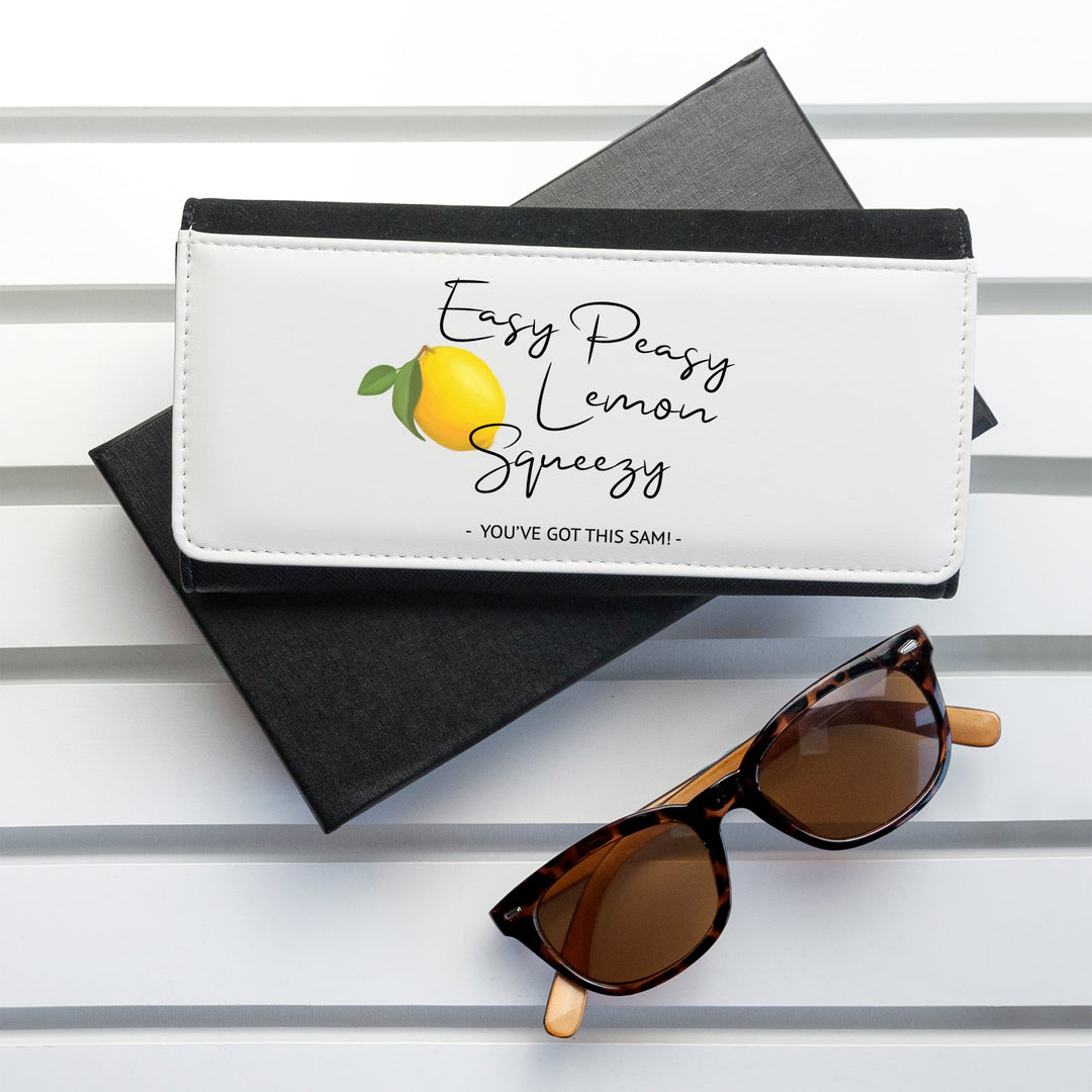Personalised Easy Peasy Lemon Squeezy Black Wallet