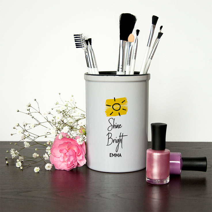 Personalised Shine Bright Make Up Brush Holder