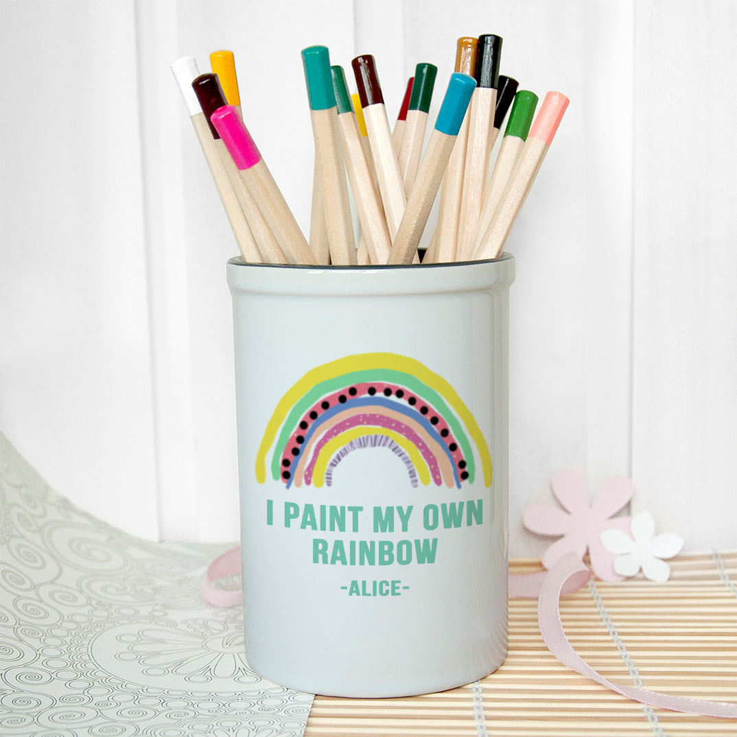 Personalised I Paint My Own Rainbow Pencil Pot