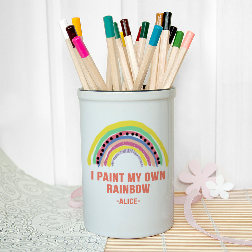 Personalised I Paint My Own Rainbow Pencil Pot