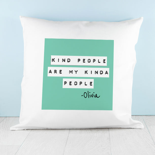 Personalised Kind People (Green) Cushion Cover