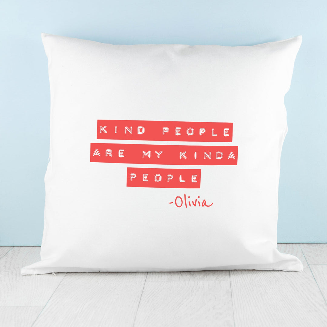 Personalised Kind People (Red) Cushion Cover
