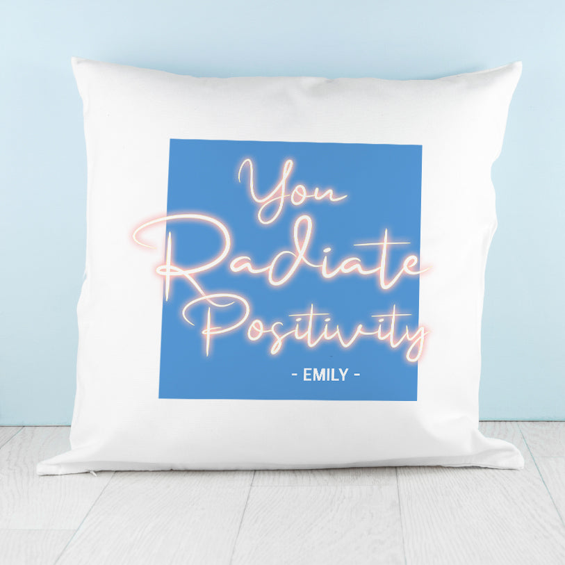 Personalised Radiate Positivity Cushion Cover