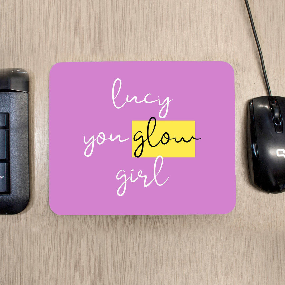 Personalised You Glow Girl Mouse Pad