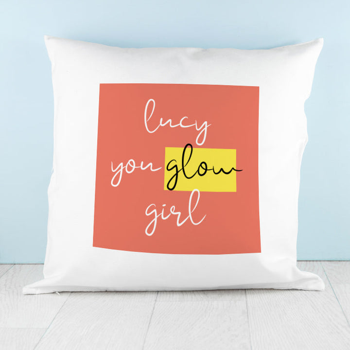Personalised You Glow Girl Cushion Cover