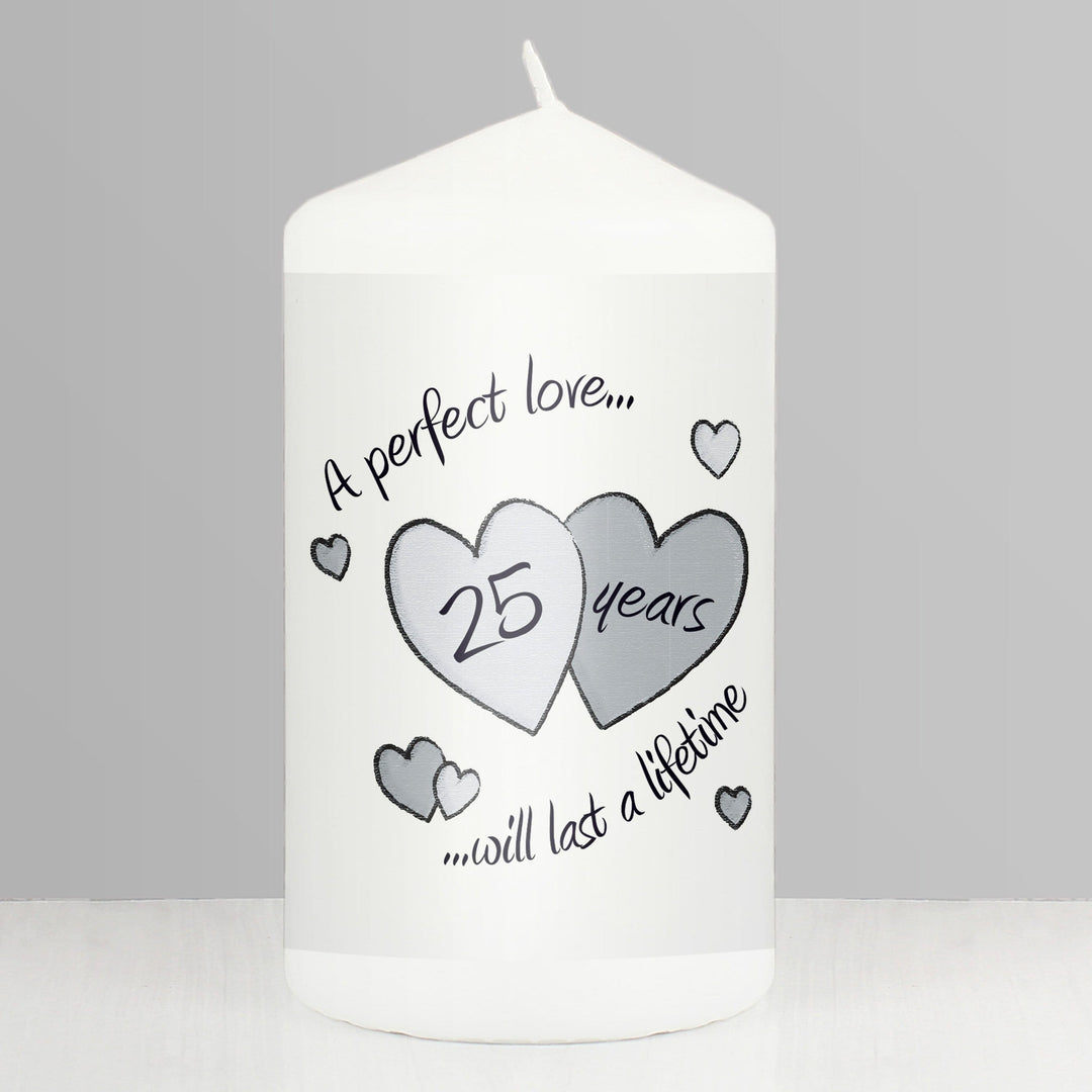 Personalised Memento Candles &amp; Reed Diffusers Perfect Love Silver Anniversary Candle