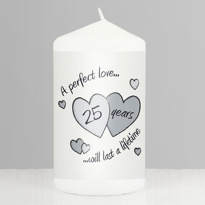 Personalised Memento Candles &amp; Reed Diffusers Perfect Love Silver Anniversary Candle