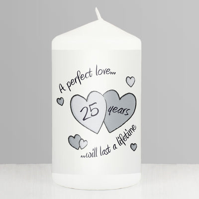 Personalised Memento Candles & Reed Diffusers Perfect Love Silver Anniversary Candle