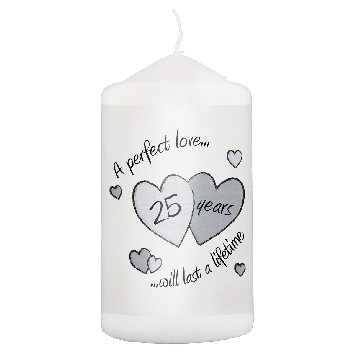 Personalised Memento Candles & Reed Diffusers Perfect Love Silver Anniversary Candle