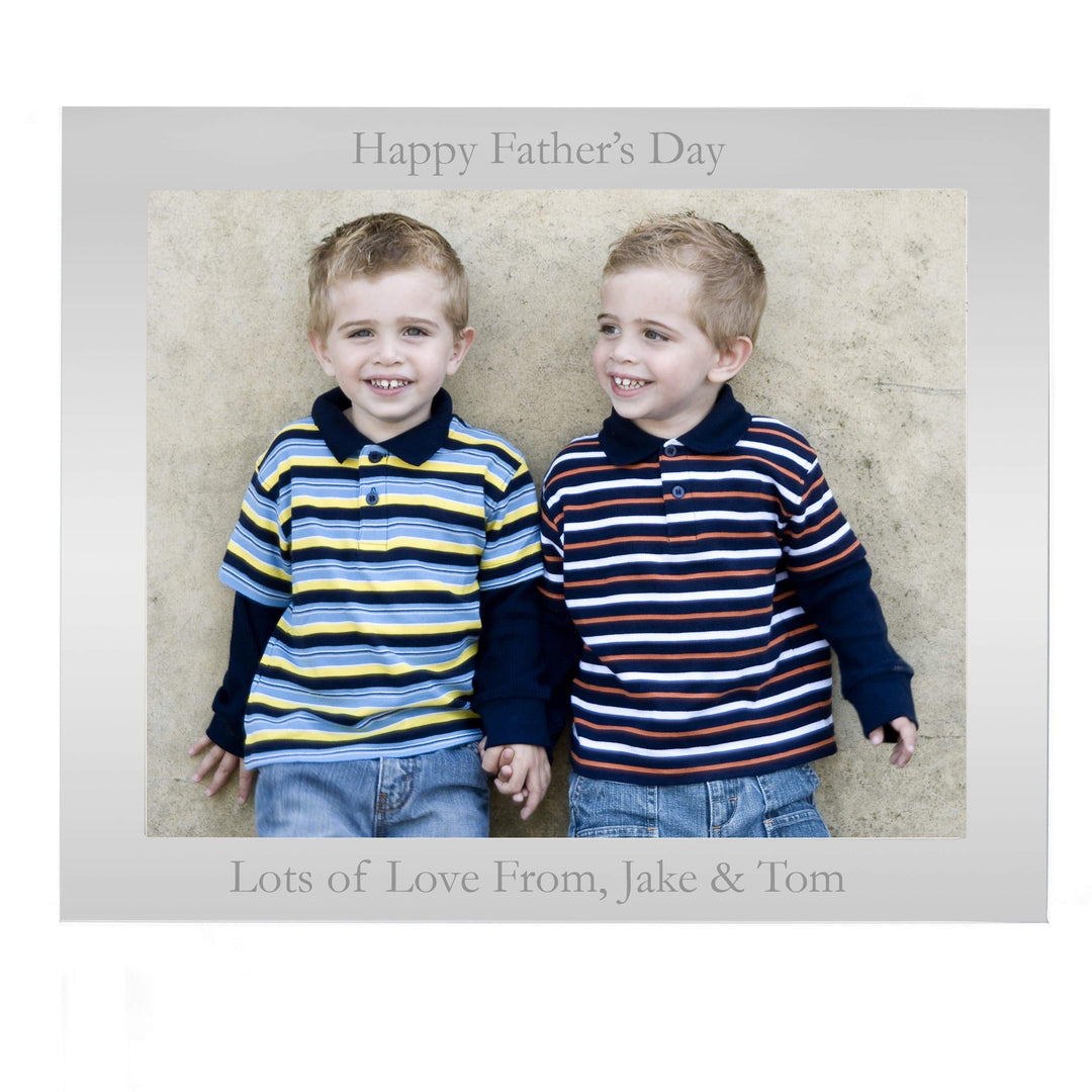 Personalised Memento Photo Frames, Albums and Guestbooks Personalised 10x8 Landscape Silver Photo Frame