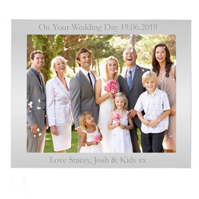 Personalised Memento Photo Frames, Albums and Guestbooks Personalised 10x8 Landscape Silver Photo Frame