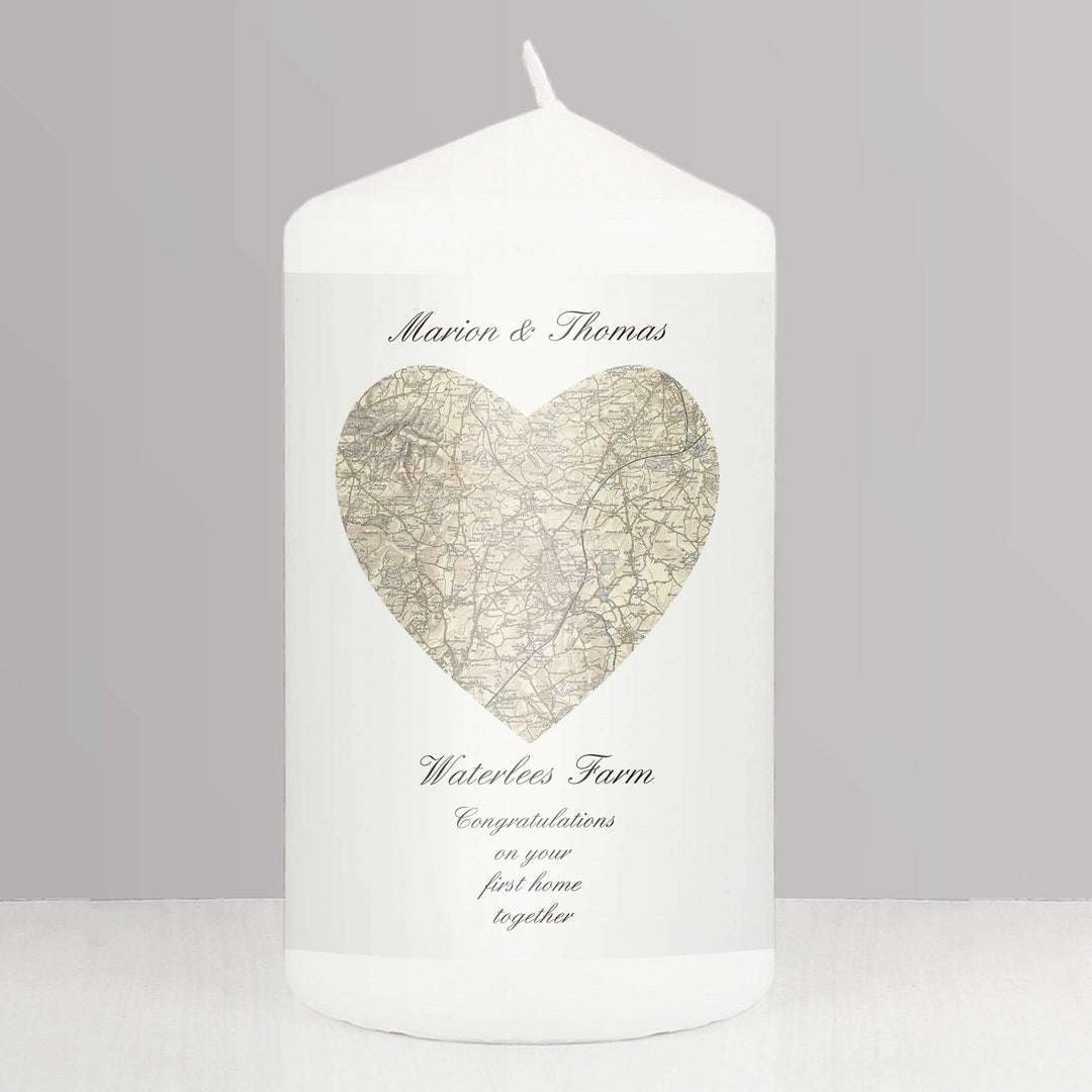 Personalised Memento Candles &amp; Reed Diffusers Personalised 1896 - 1904 Heart Map Candle