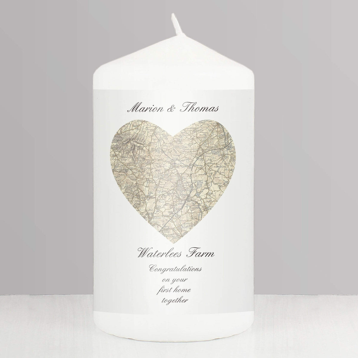 Personalised Memento Candles & Reed Diffusers Personalised 1896 - 1904 Heart Map Candle