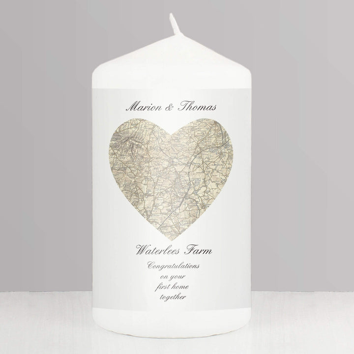 Personalised Memento Candles &amp; Reed Diffusers Personalised 1896 - 1904 Heart Map Candle