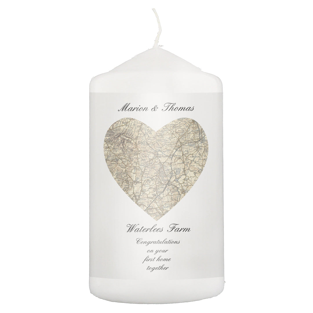 Personalised Memento Candles &amp; Reed Diffusers Personalised 1896 - 1904 Heart Map Candle
