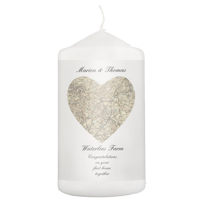 Personalised Memento Candles & Reed Diffusers Personalised 1896 - 1904 Heart Map Candle