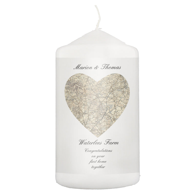 Personalised Memento Candles & Reed Diffusers Personalised 1896 - 1904 Heart Map Candle
