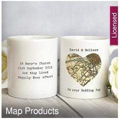 Personalised Memento Mugs Personalised 1896 - 1904 Revised New Map Heart Mug