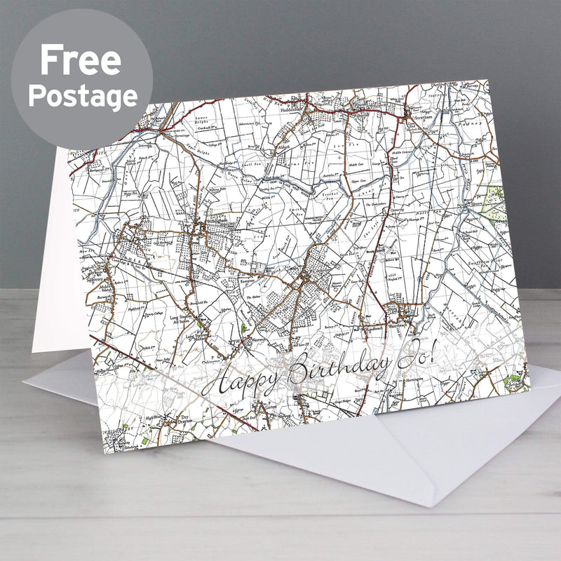 Personalised Memento Greetings Cards Personalised 1945 - 1948 New Popular Map Card