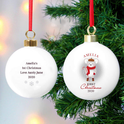 Personalised Memento Personalised '1st Christmas' Mouse Bauble