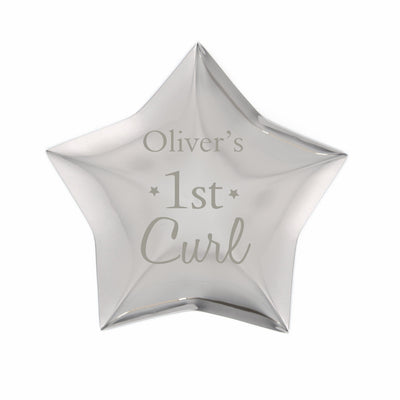Personalised Memento Trinket, Jewellery & Keepsake Boxes Personalised 1st Curl Star Trinket Box