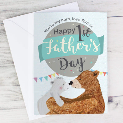 Personalised Memento Greetings Cards Personalised 1st Father's Day Daddy Bear Card